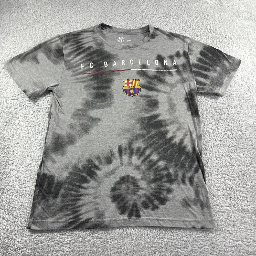 FC Barcelona Shirt Mens Medium Gray Tie Dye Black‎ Performance Stretch Mexico